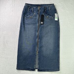 Dee Ocleppo Millie Front Zip Blue Denim Skirt Women’s Size 8 NWT $109